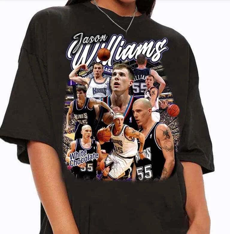 Retro 90s American Basketball Graphic Style Jason Williams TShirt Size S-5XL L