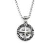 Vintage Stainless Steel Compass Pendant Unisex Fashion Necklace Charm