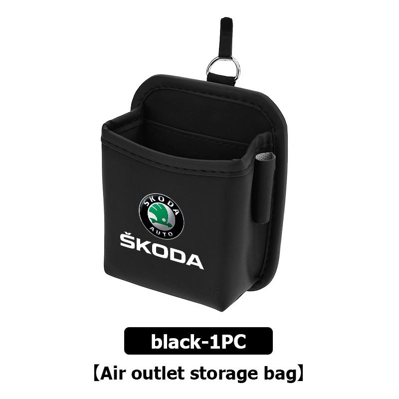 AAAJE1 For Skoda Car Car Air Outlet Storage Box Phone Glasses Organizer Auto Styling Accessories Fabia Kamiq Superb Scala Enyaq-iV MK3
