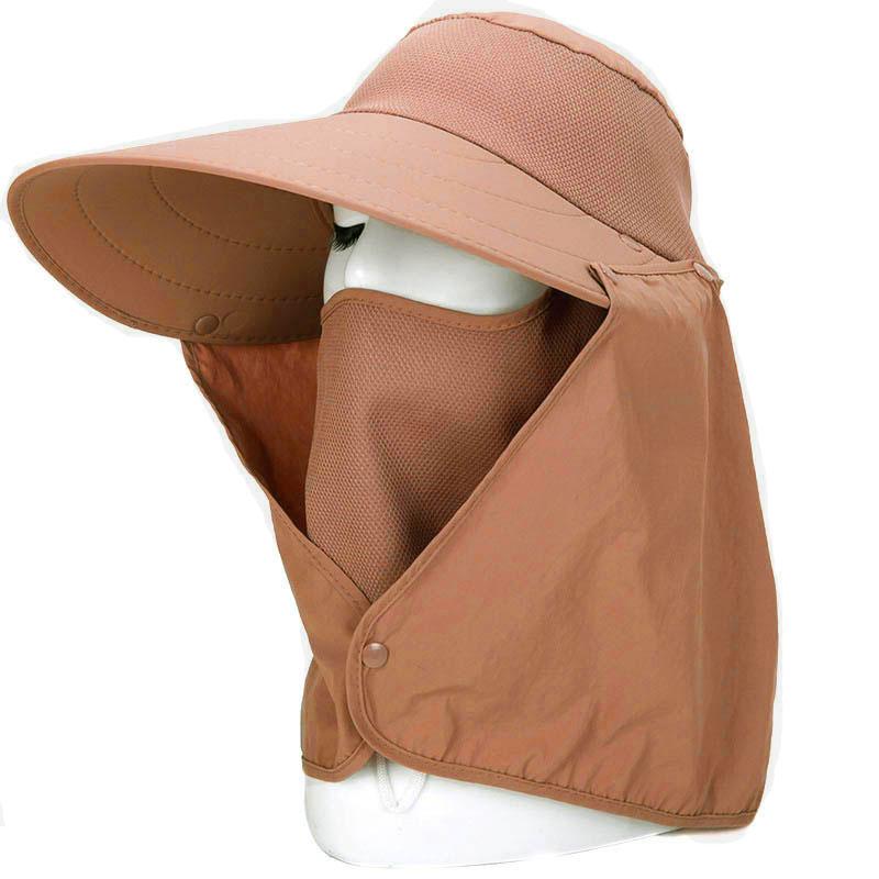 Summer Sun Hat With Removable Neck Flap Uv Protection Wide Brim Outdoor Fishing Casual Women One Size