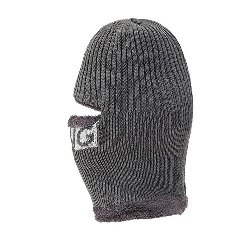 Buchstabe Herren Hals All-in-One Mütze Winter Dick Warm Wolle Gesichtsschutz Kältefest Baumwolle Strickmütze