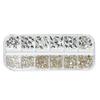 12Grids/Box Nail Art Rhinestone Flat Back Non-Drop Lightweight Mixed Colorful AB Nail Art Glitter Decorations for Manicure