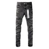 KB Jeans, European and American Trendy Brand Fashion Slim-fitting Small Feet Ripped Holes and Old Jeans
