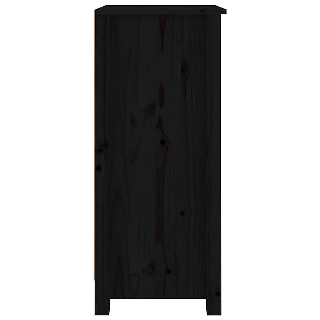 Sideboards 2 pcs Black 40 x 35 x 80 cm Solid Pine Wood