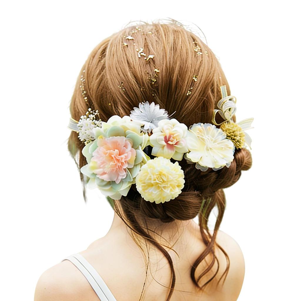 Festov Hair Ornament for Coming-of-Age Ceremony, Shichi-Go-San, Graduation Ceremony, and Wedding - Perfect Match for Kimono, Flowers, Beads, and