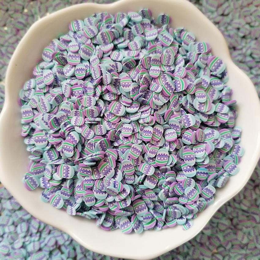 1000g DIY Craft 5mm Slime Sprinkles Easter Decorated Blue Egg Polymer Clay  Sprinkles Slices 1kg