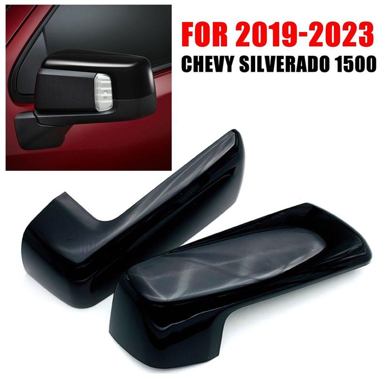 For Chevy Chevrolet Silverado 1500 & GMC Sierra 1500 ABS Car Rearview Side Mirror Cover Wing Cap Trim Adhesive Sticker