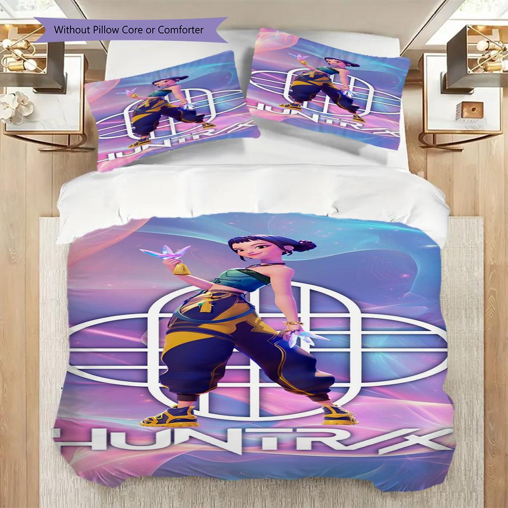 Fantasy Warriors Unite Three-piece set (1 * duvet cover + 2 * pillowcase, without core) 2D Flat Soft and comfortable Christmas birthday gift