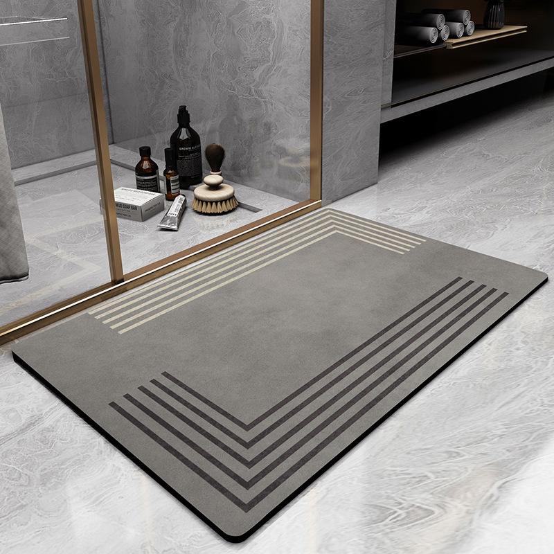 Nordic Simple Diatom Mud Floor Mat Bathroom Floor Mat Household Bathroom Wear-resistant and Water-absorbing Foot Mat Porch Entrance Door Mat