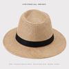 Men's Panama Straw Hat Summer New British Jazz Hat Women's Sunshade Sun Protection Beach Flat Top Hat
