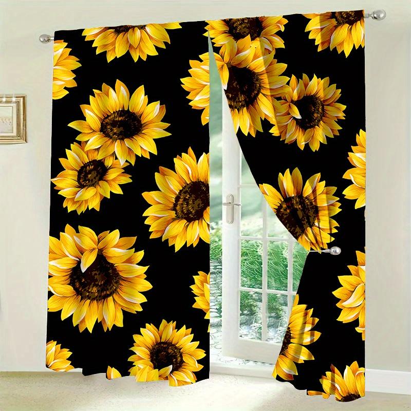 2 Sets Of Decorative Door Curtains, Sunflower Door Curtains, With A Fashionable Landscape Theme Throughout The Four Seasons