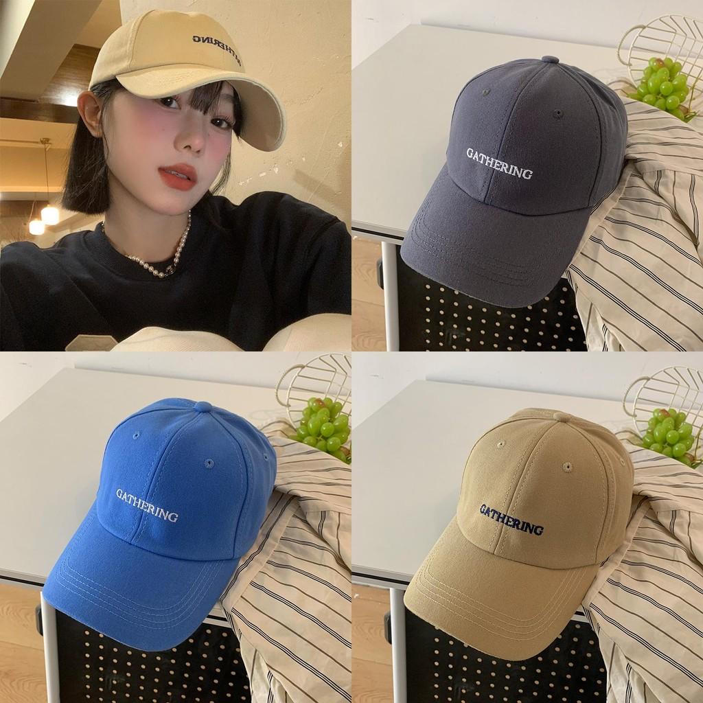 Embroidered Letter Gathering  Baseball Cap Adjustable Unisex Hat For Adults
