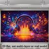 2D Colorful Headphones & Music Notes Photography Banner