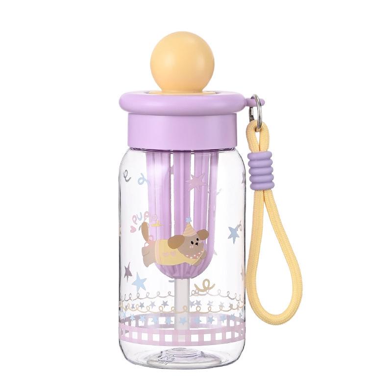 Stylish Summer Water Cup: Large-Volume, Heat-Resistant Plastic with Tea Infuser and Straw for Students