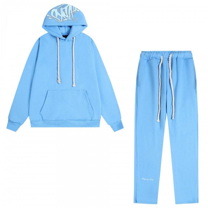 Ensemble Sweat à Capuche Doublé Polaire Style Streetwear Perçage Oversize Pantalon Jogging Homme Coton Décontracté Sportswear