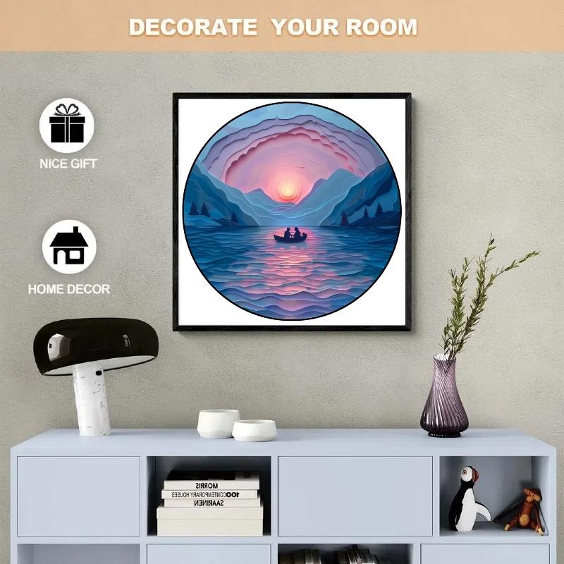 Paesaggio di Intaglio su Carta Sfida Puzzle di Legno Ideale Decorazione per la Casa Pittura Regalo Istruttivo Puzzle Attività progettato per Bambini Giocattolo