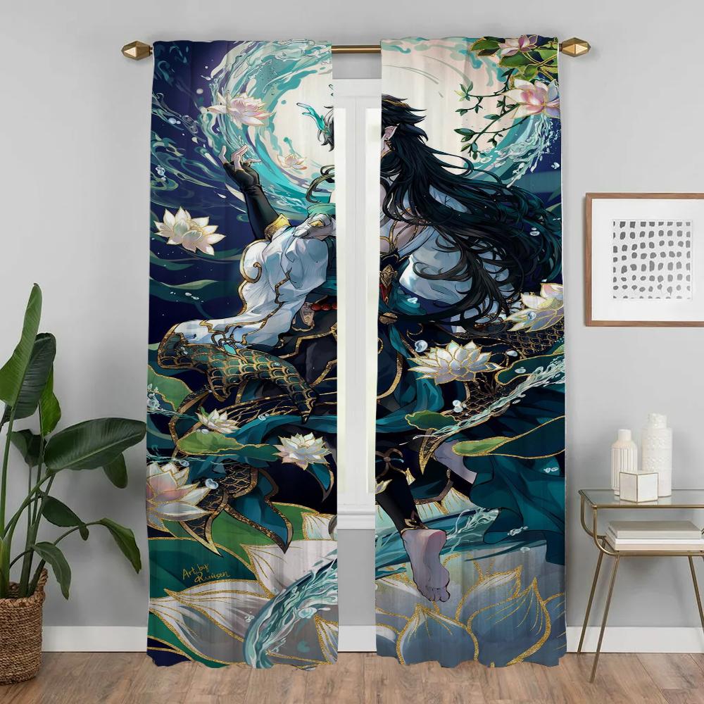 The Collapse Star Rail Halloween Decoration Shades Curtains for Living Room Curtain Tulle for Bedroom Curtains 2 Pieces Kitchen