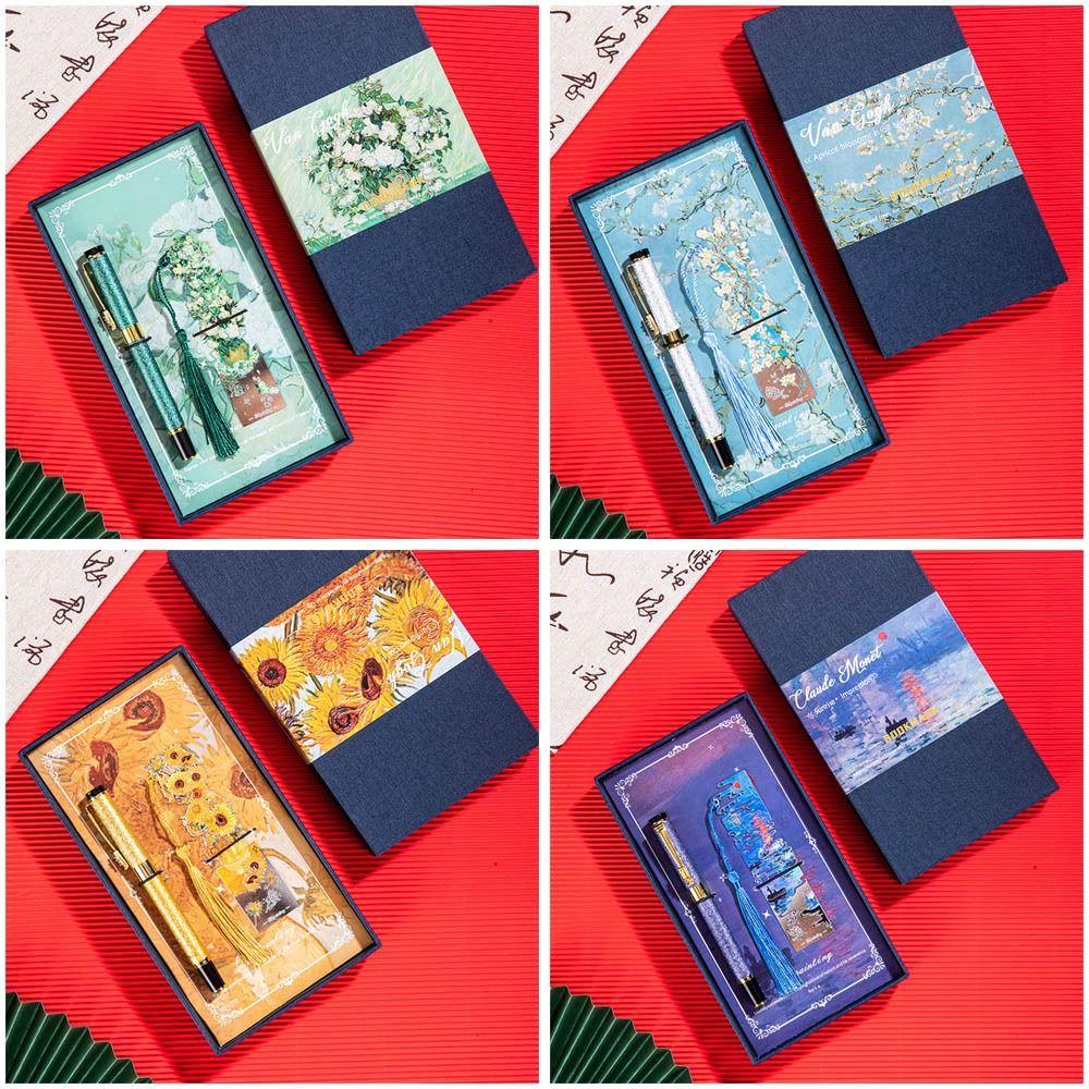 Tassel Pendant Metal Bookmark Oil Painting Pagination Mark  School Office Supplies