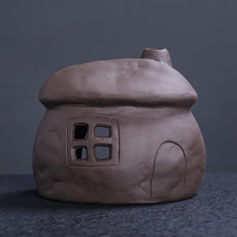 1pc Ceramic Mini Fireplace Home Decor Sage Burning Holder Creative European Style Palo Santo Incense Burner (Without Incense)