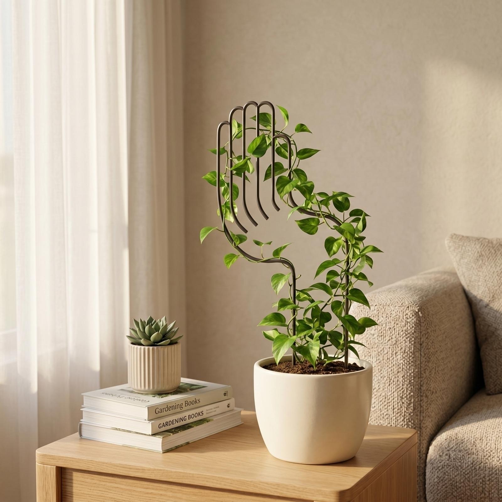 

Creative Plant Support Climbing Frame Hand Shape Design Durable Garden Trellis for Vines and Climbing Plants Indoor Outdoor Use one size чорний
