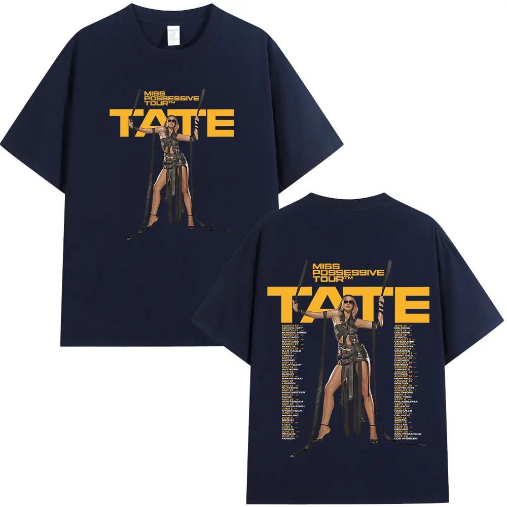 Miss Tate McRae Possessive Journey 2025 New T-shirt Men's Harajuku O-neck short-sleeved T-shirt Cotton casual T-shirt