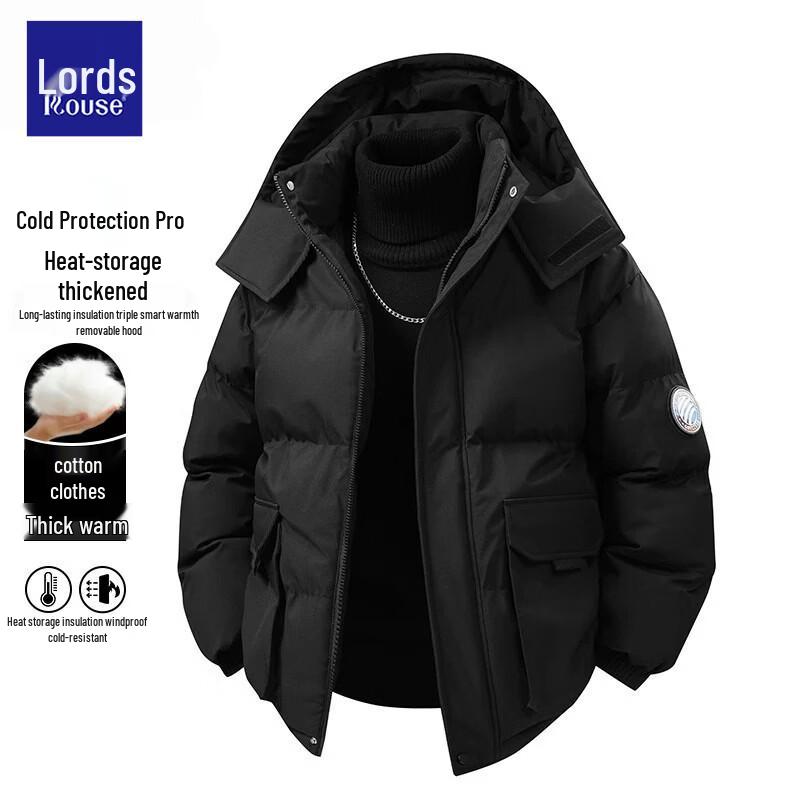 Lords Men's American-Style Utility Hooded Padded Jacket