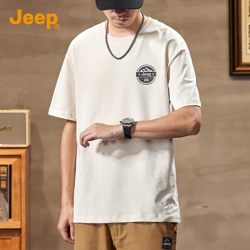 Jeep Men's Summer Pure Cotton Loose Fit T-Shirt