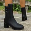 Fashion Mid-leg Boots Lightweight Soft Sole Women's High Top Non-Slip Wear-Resistant Autumn Winter High Heels Boots