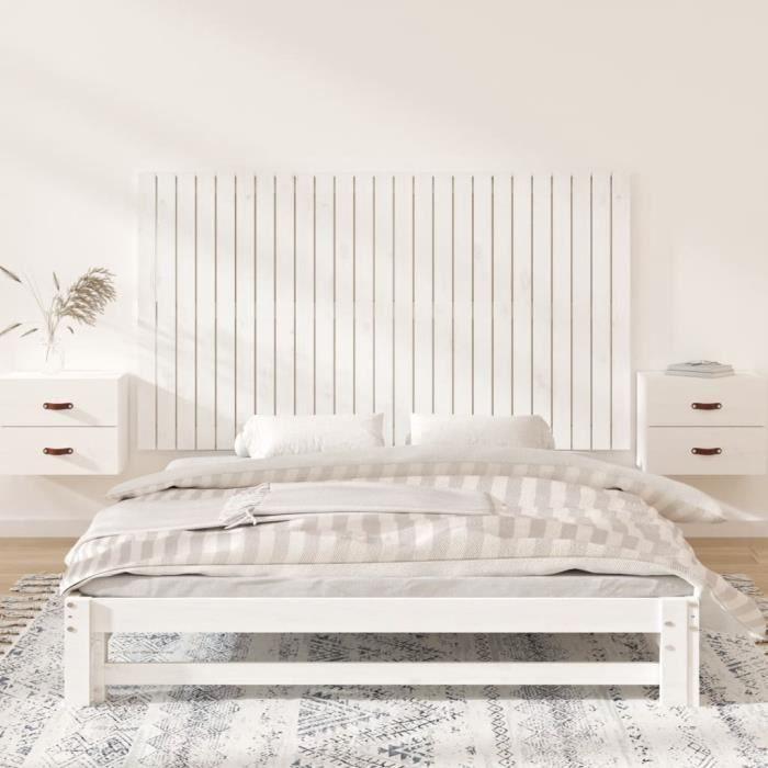VidaXL Wall-mounted Headboard White 159.5x3x90 Cm Solid Pine Wood 824899