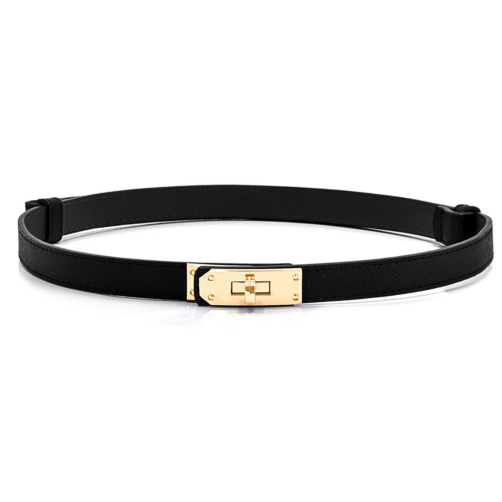 

ПУ Поясні ремені з металевою пряжкою Тонкий регульований пояс Універсальний Жіночий Сукні Спідниця Пальто Без отворів Дизайн Пояс B