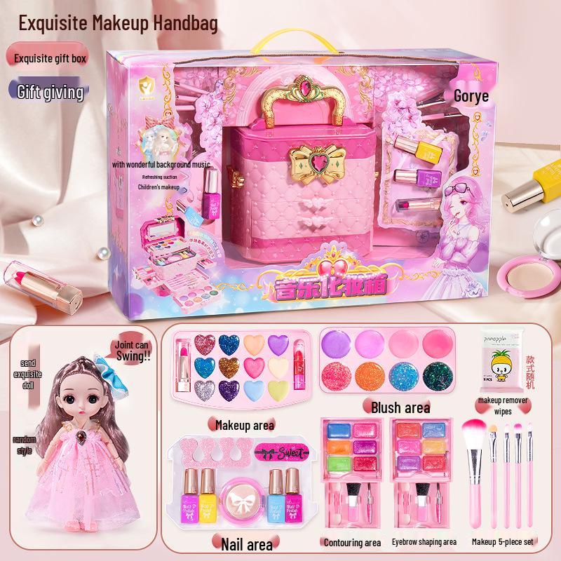 Children's Makeup Toy Set: Nail Polish, Lipstick, and Girl's Cosmetics Box - Perfect Birthday Gift