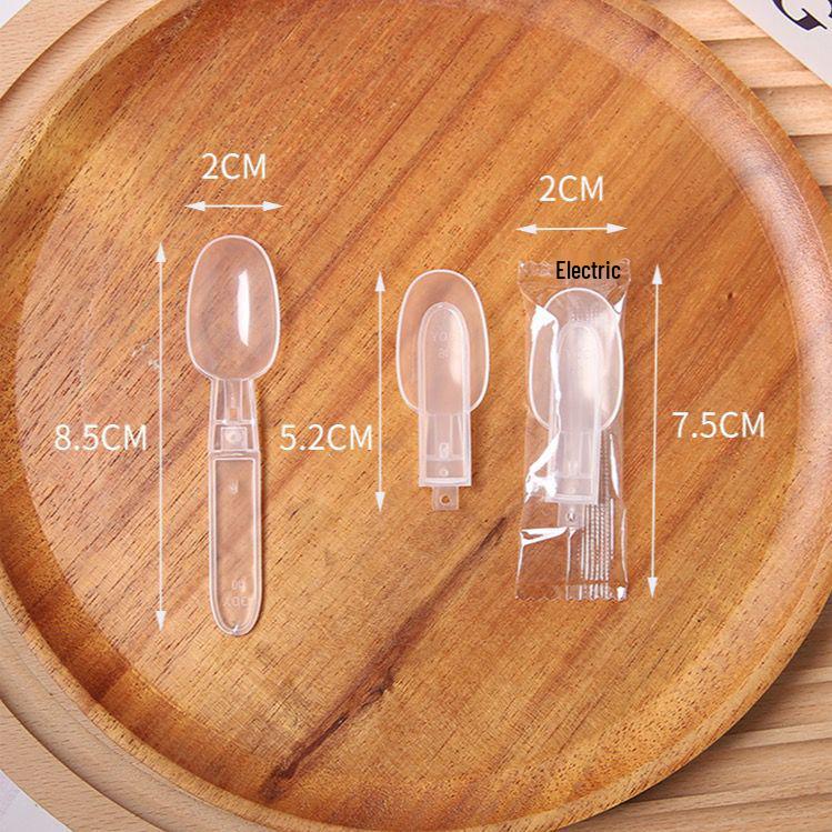 Прозрачная складная одноразовая ложка для десертов