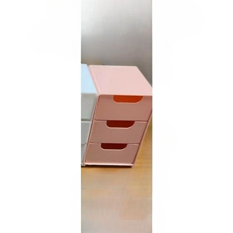 

Ящик для хранения канцелярских принадлежностей, органайзер для канцелярских принадлежностей, ящик для хранения в общежитии, ящик для хранения с отделениями three layers розовый