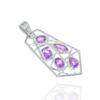 Amethyst Handmade Pendant for Her, 95 Silver Gemstone Jewelry Gift for Mom