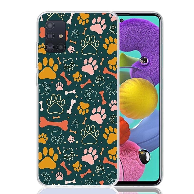 Cartoon Cute Dog Paws For Samsung Galaxy A52S A42 A32 A22 A12 A02S A51 A50S Phone Case A41 A31 A21S A30S A20S A20E A70 A71 A40 A