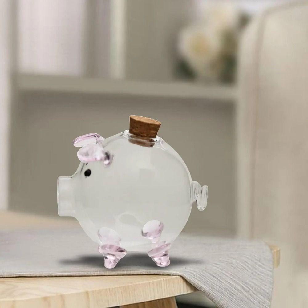 Handmade Piggy Money Bank Multi-purpose Glass Money Jar Golden Beans Container  Children