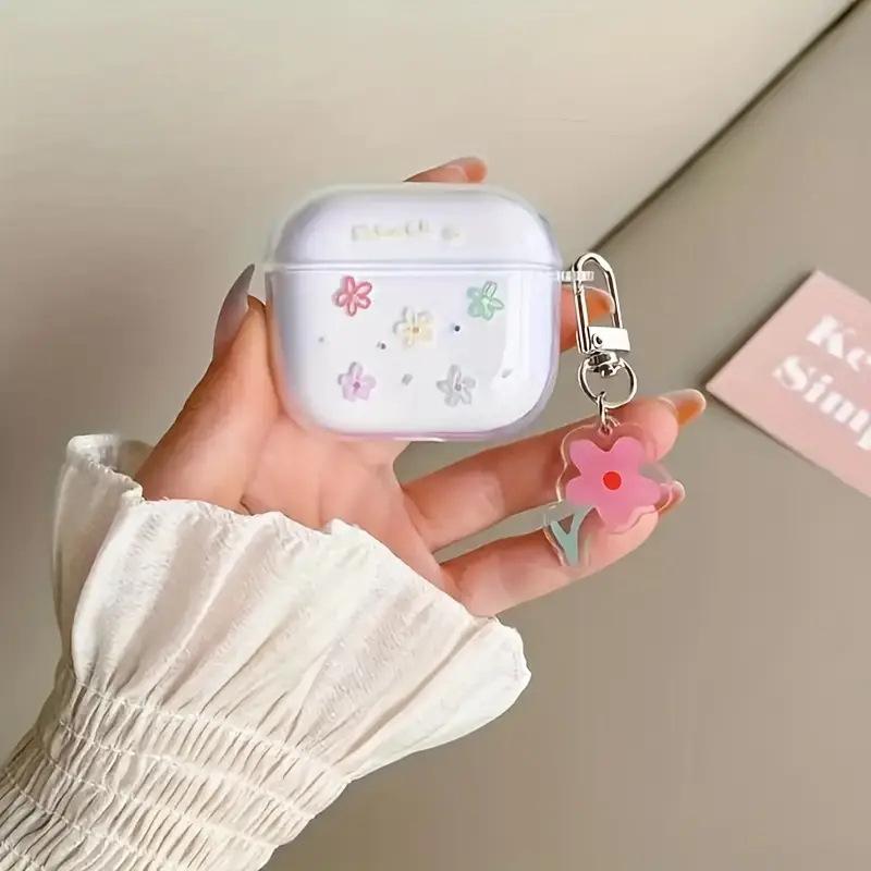 Fresh Small Flower AirPods 1 /1 Protective Cover Transparent Soft Case Apple Bluetooth Headset Anti-drop Protective Case Cover