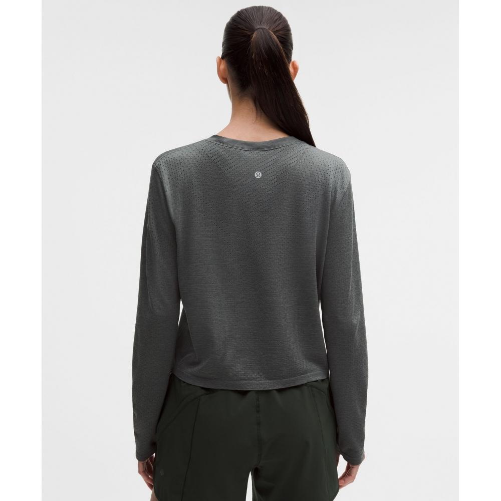 Lululemon Swiftly Open Hole V Neck Long sleeVe Shirt Onyx Grey Onyx Grey