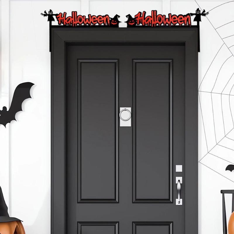 Halloween Door Frame Decoration,Bats,Pumpkins,Spider Webs,Door and Window Corner Stickers, Halloween Home Decoration
