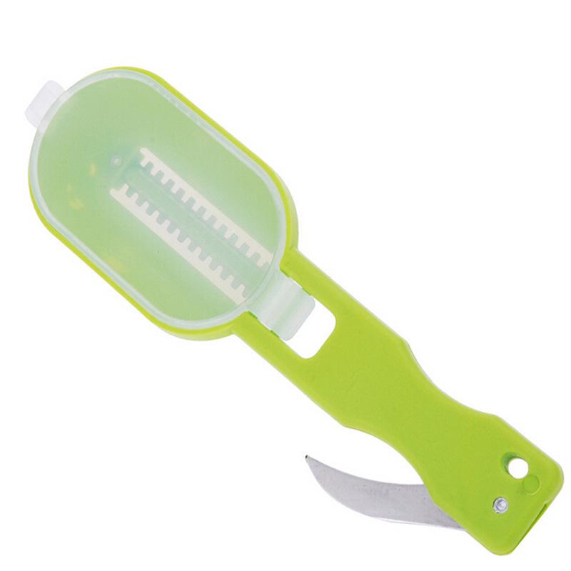 

Щетка для рыбьей кожи, быстрое удаление рыбьей чешуи, скребок, строгальный инструмент, рыбочистка, рыболовный нож, инструменты для чистки, кухонные аксессуары для приготовления пищи зелёный