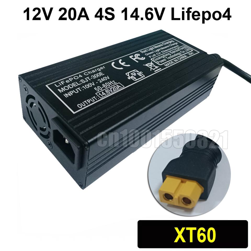 12V 20A Smart Lifepo4 Battery Charger 4S 14.6V High Power Charger For Lithium Iron Phosphate Battery Chargers EU Plug