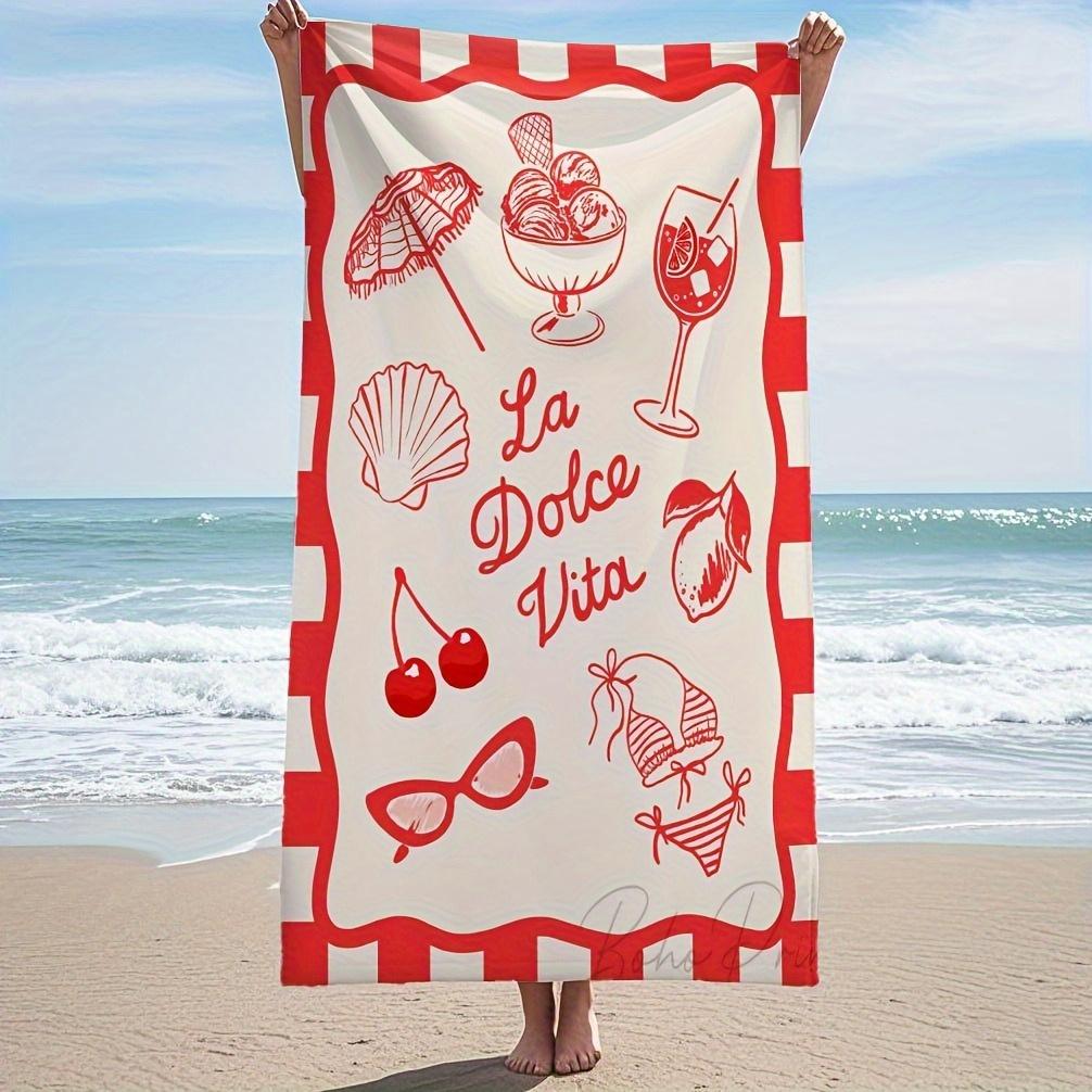 La Dolce Vita Beach Towel Summer Picnic Blanket Chic Tropical Resort Bath Mat Vacation Towel 70x140cm