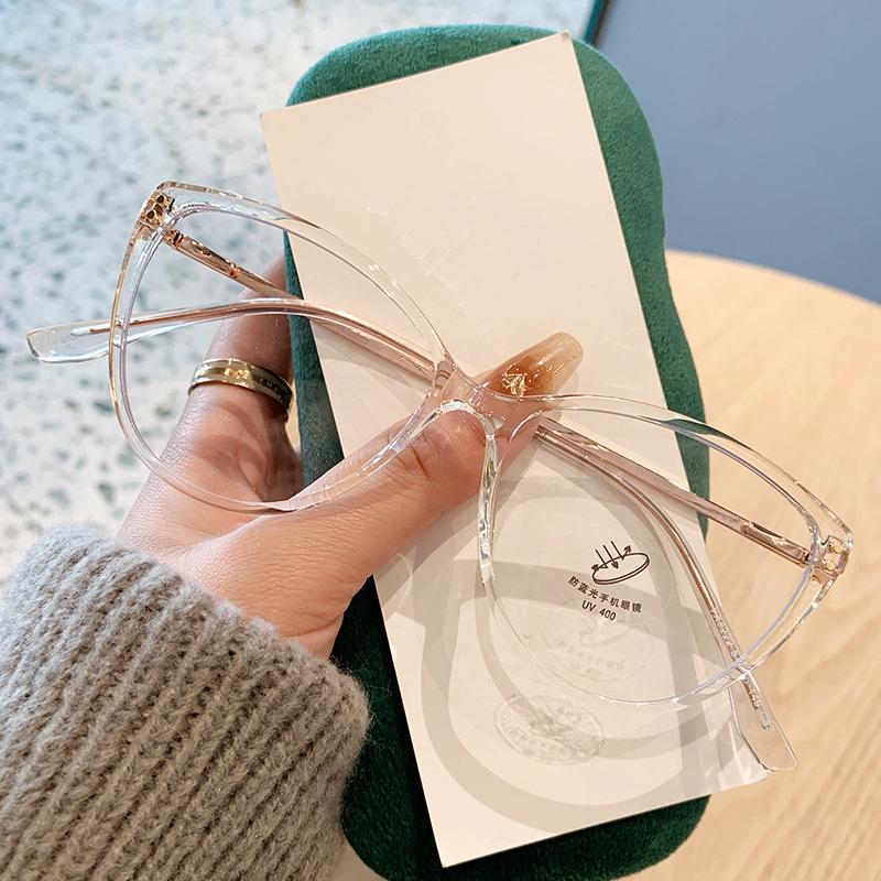 

Latest Stylish Anti-Blue Light Plain Nearsighted Glasses Ultra-Light Blush Cold Brown Korean Anti Radiation Glasses Round Shape Metal Material Frame W35182WW-0