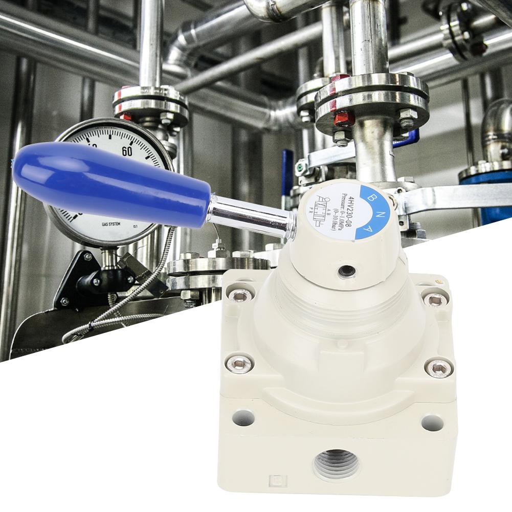 4HV23008 Air Valve 4 Way 3 Positions Hand Lever Direct Action 14in PT Pneumatic Valve