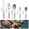 1/3-teiliges Goldbesteckset aus Edelstahl im Vintage-Stil, westliches Geschirr, Luxusgeschirr, Gravur, Gabeln, Messer, Löffel, Silberware
