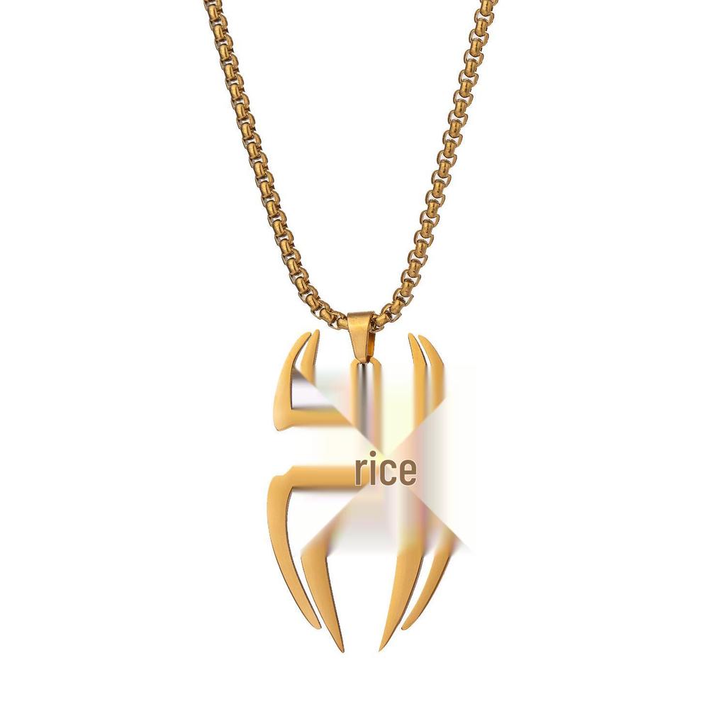 Stainless Steel Spider Pendant Hip Hop Necklace - Film & TV Inspired Titanium Accessory