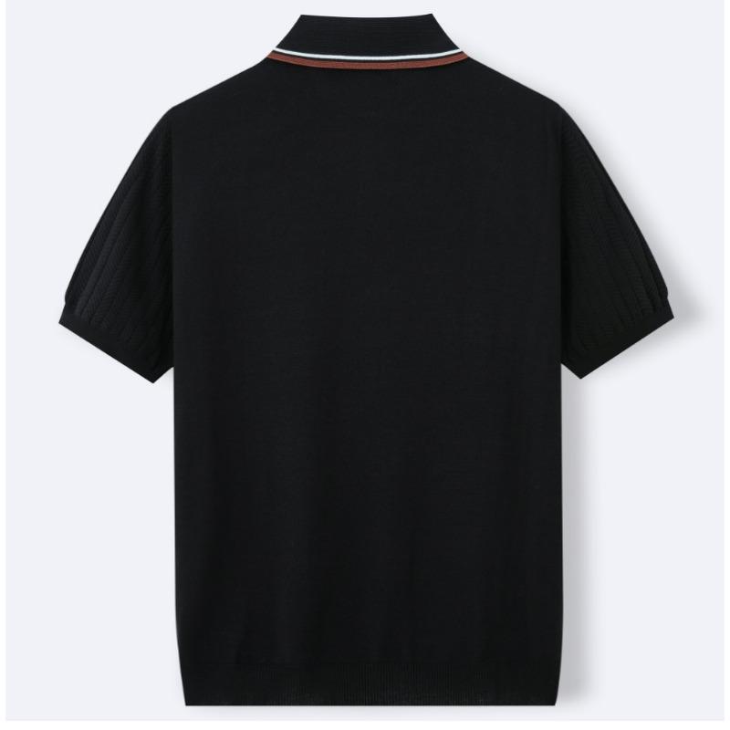 Polo de punto para hombre con ribete de contraste y manga corta