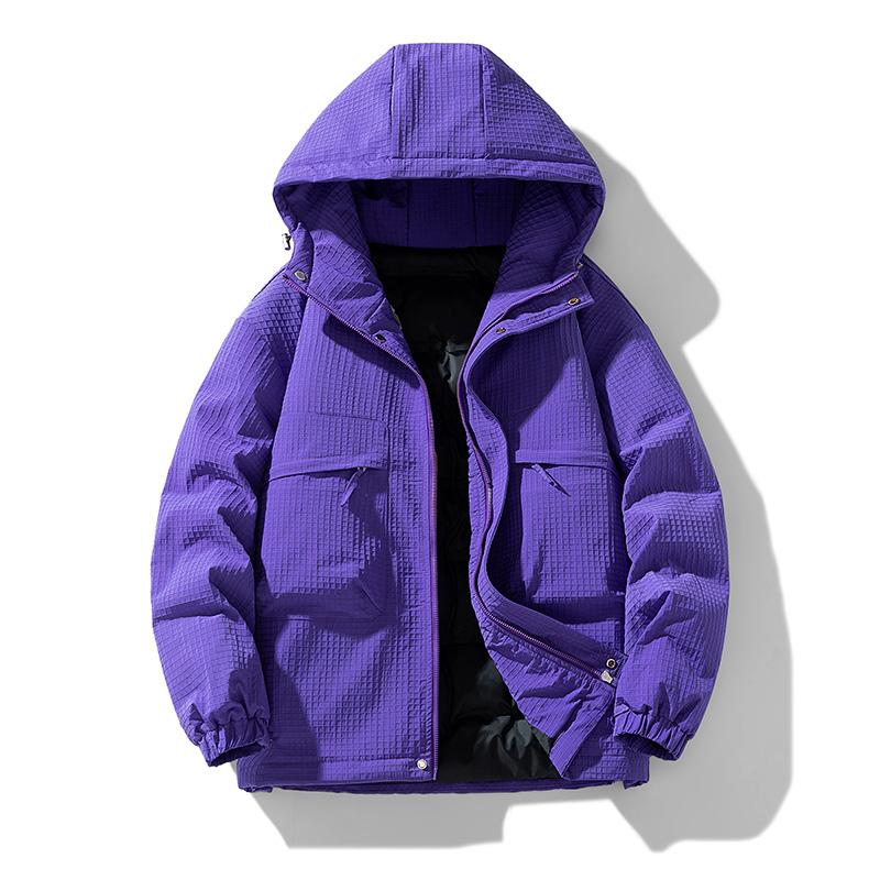Winter Windproof Cotton Jacket for Men Solid Color Outdoor Hooded Men's Parkas Casual Warm Korean Fashion Men Clothing Designer