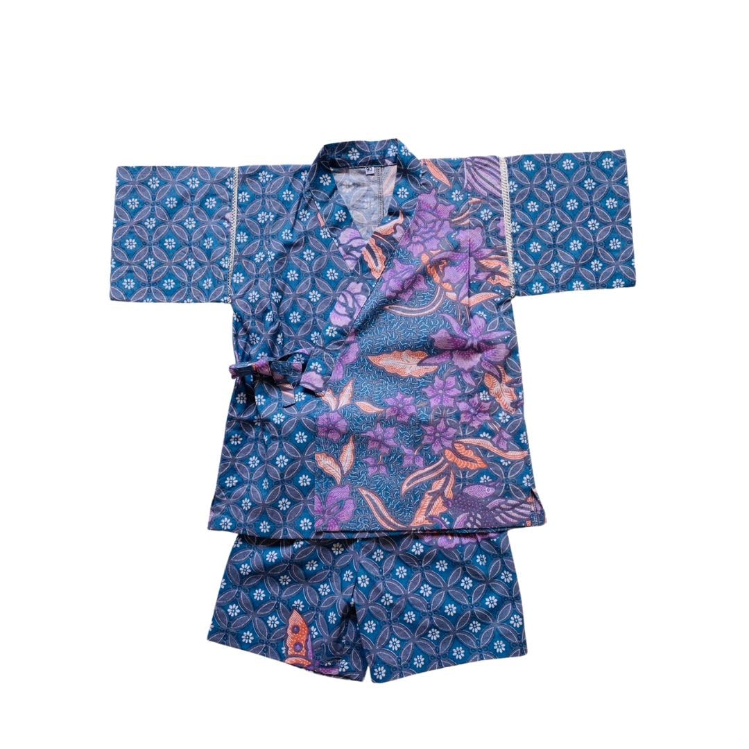 

Jinbei Jinbei для Unique Cotton Flower Blue [ROSELLA] Детская (с лентой) Детская одежда для девочек, мальчиков, унисекс, 100% ткань, Jinbei, Pattern, (Индиго,