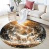 Enchanted Forest Deer Round Area Rug,Carpet Rug for Living Room Bedroom Sofa Playroom Decor,Non-slip Floor Mat